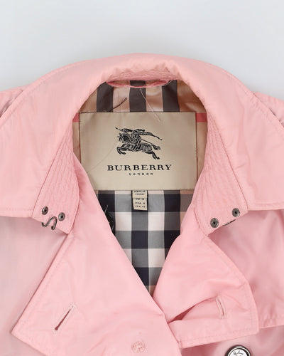 Burberry London Pink Padded Rain Mac Jacket - S