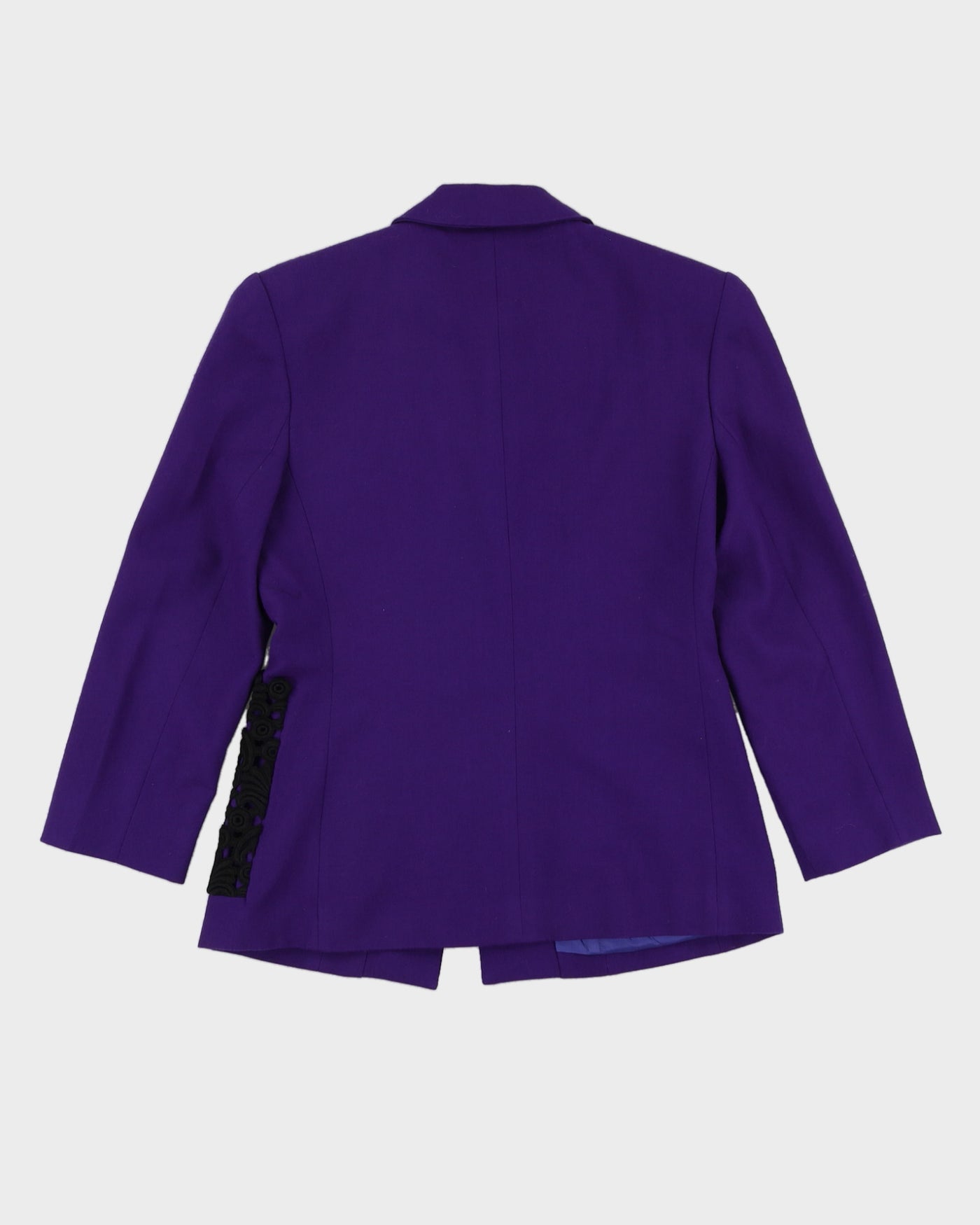 Purple With Black Lace Pockets Jacket - S