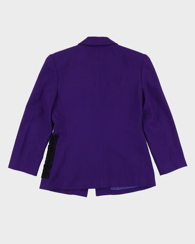 Purple With Black Lace Pockets Jacket - S
