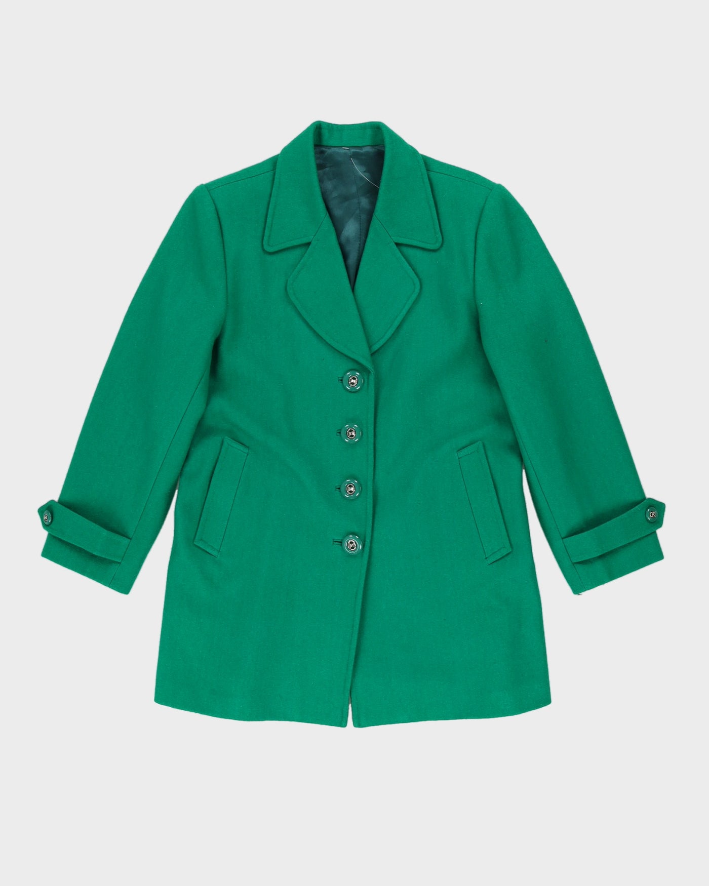 Green Wool Blazer Jacket - S