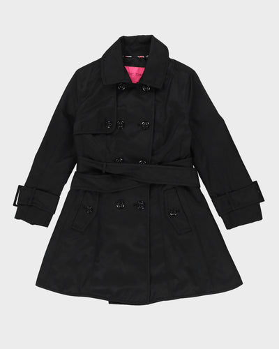 Betsey Johnson Black Belted Rain Mac - M