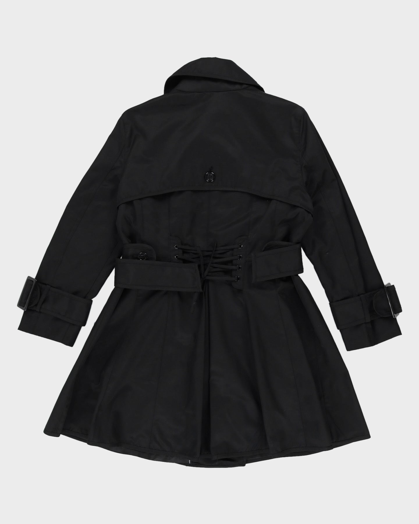 Betsey Johnson Black Belted Rain Mac - M
