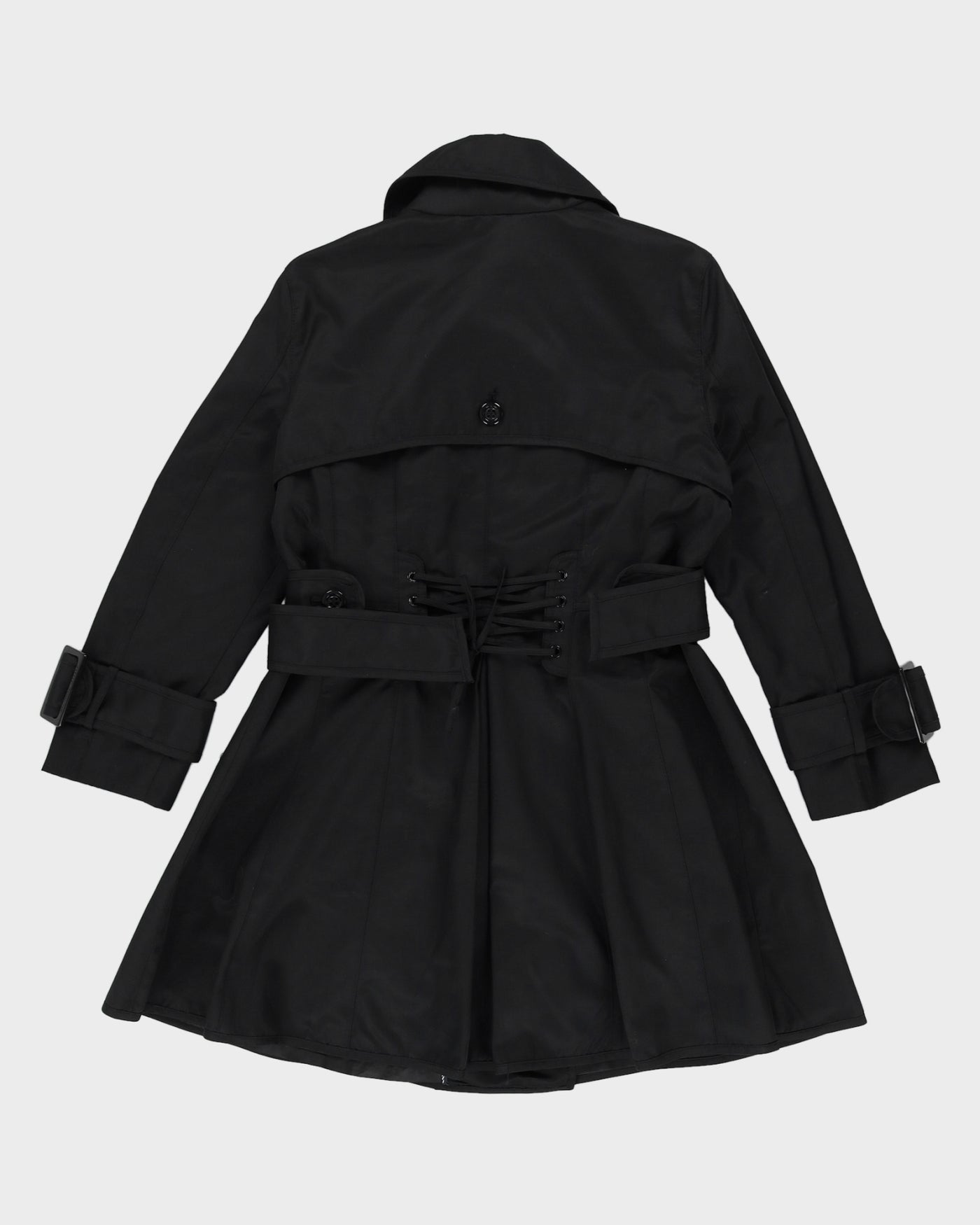 Betsey Johnson Black Belted Rain Mac - M