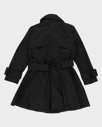 Betsey Johnson Black Belted Rain Mac - M