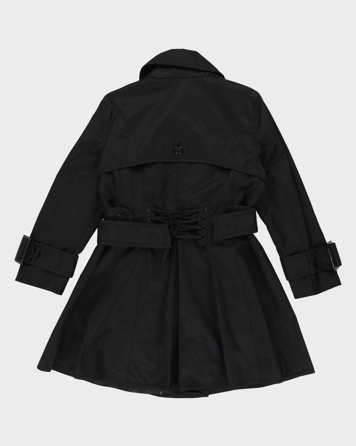 Betsey Johnson Black Belted Rain Mac - M