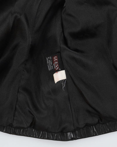 Guess Black Leather Zip Jacket - XS