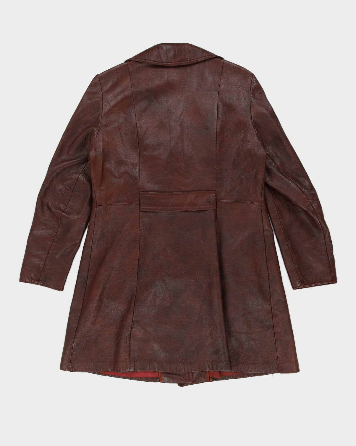 Vintage 1970s Brown Leather Coat - M