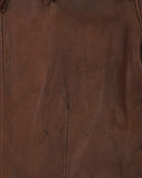Vintage Brown Fringed Leather Jacket - M / L