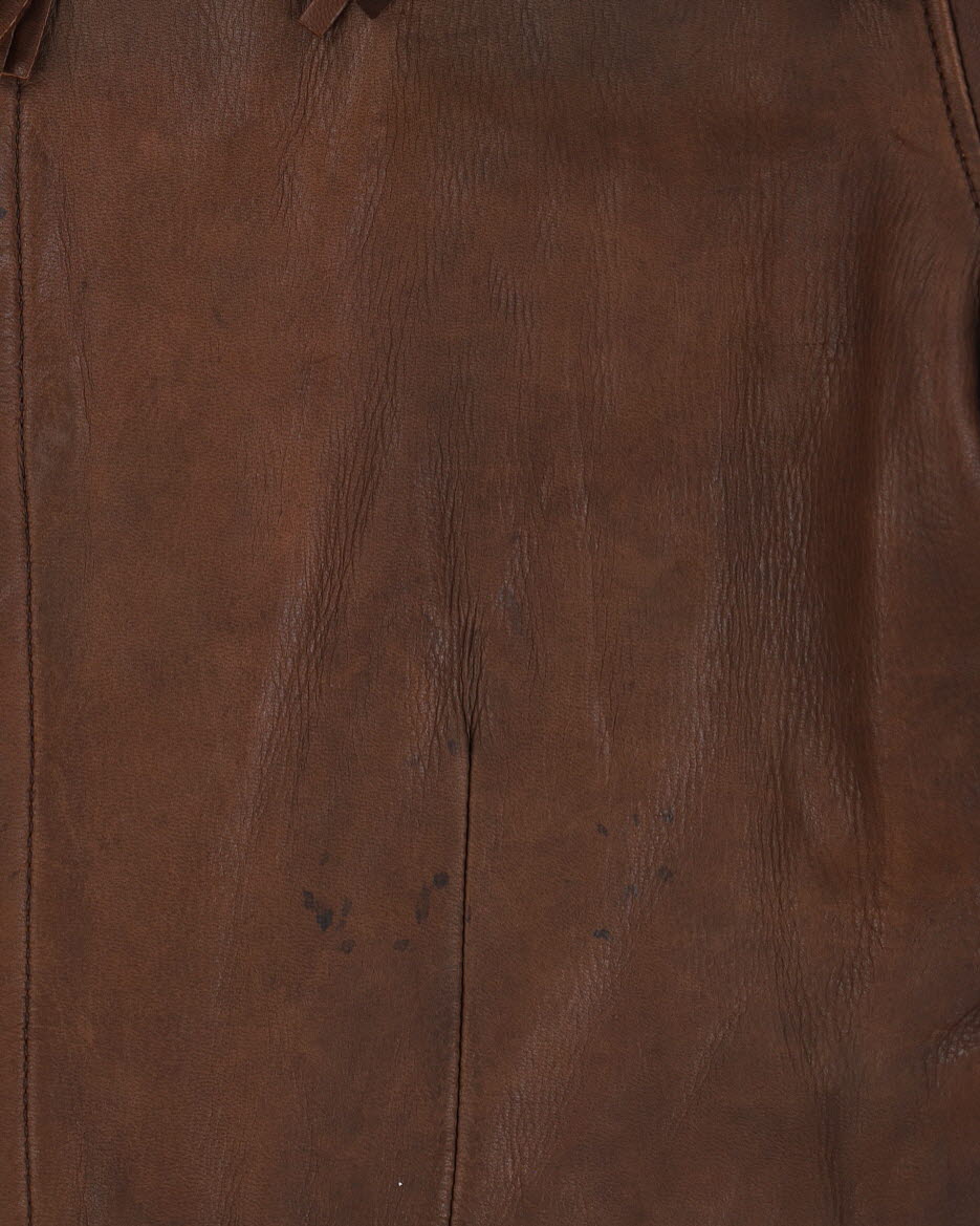 Vintage Brown Fringed Leather Jacket - M / L