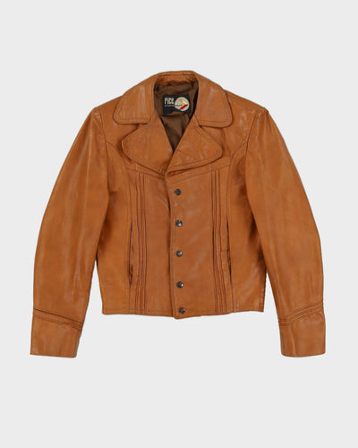 Vintage 1970s Brown Leather Jacket - XS