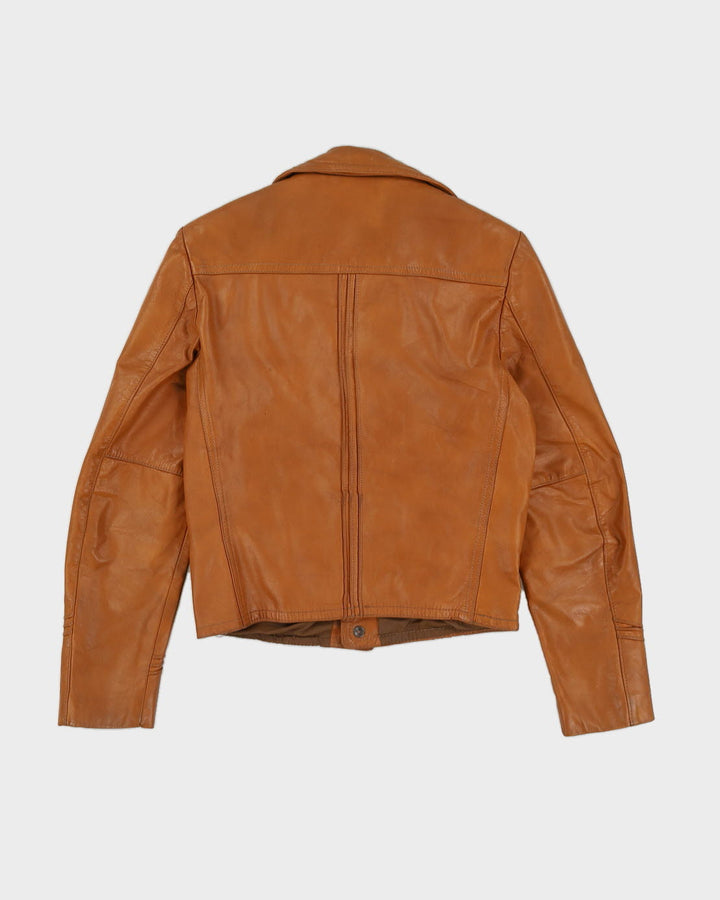 Vintage 1970s Brown Leather Jacket - XS