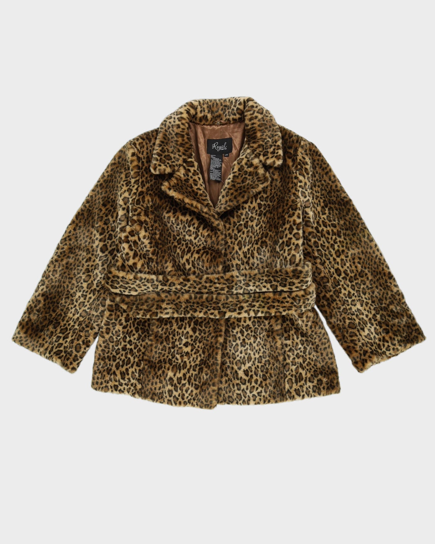 Y2K Leopard Print Faux Fur Jacket - L