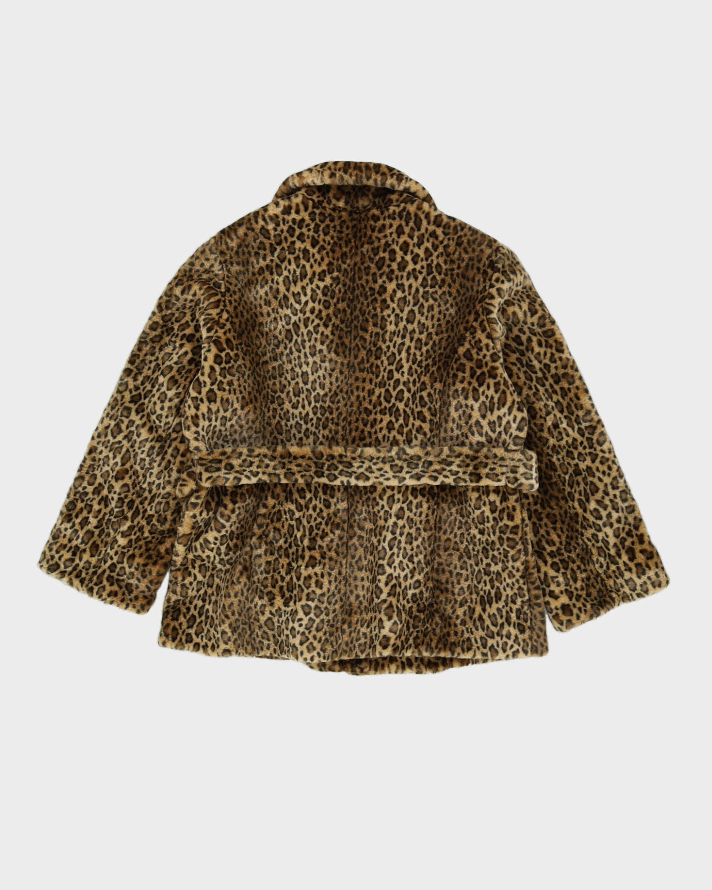 Y2K Leopard Print Faux Fur Jacket - L