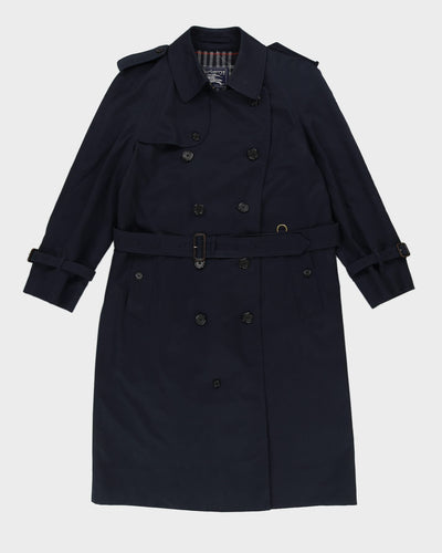 Burberrys' Navy Blue Rain Mac - M