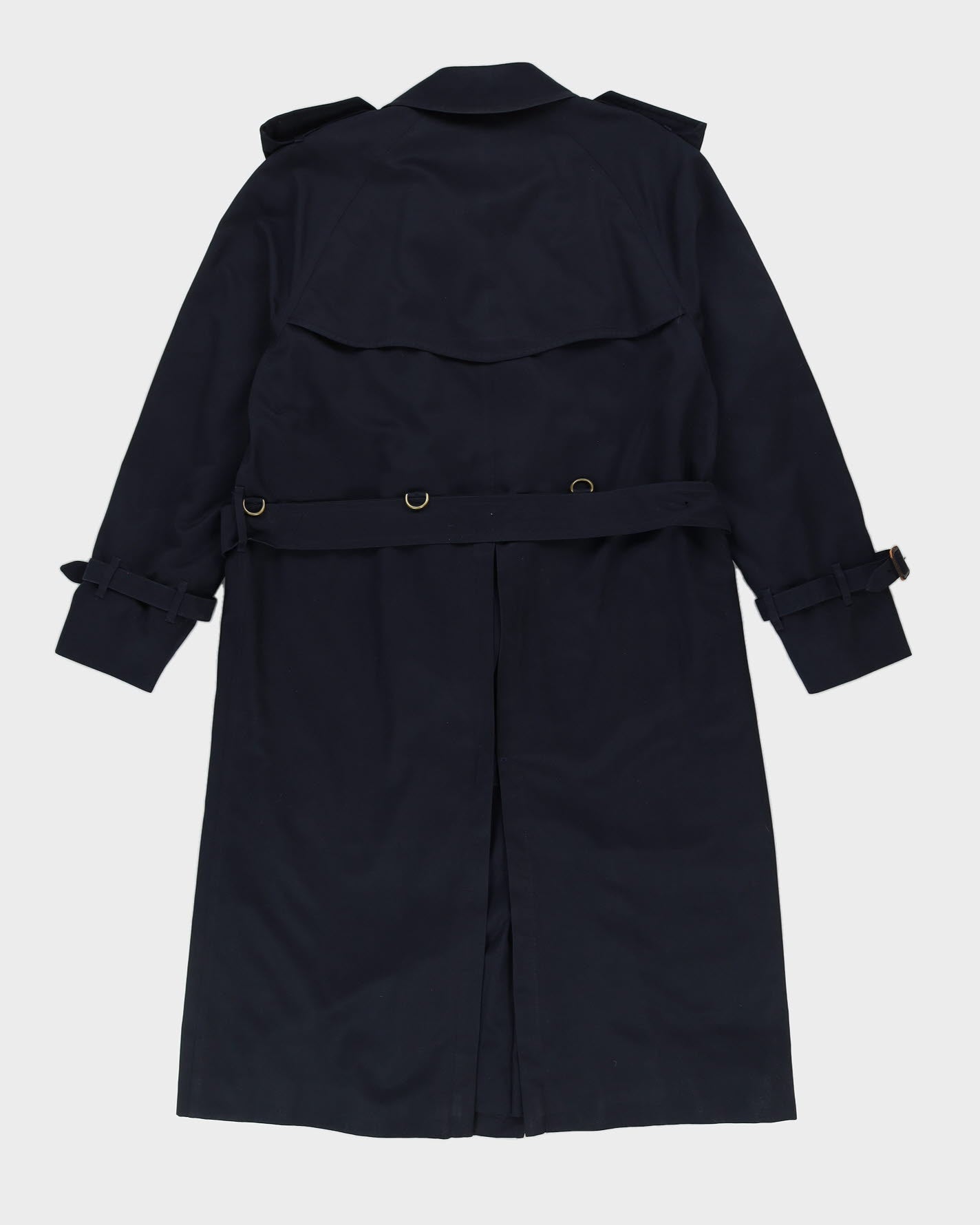 Burberrys' Navy Blue Rain Mac - M