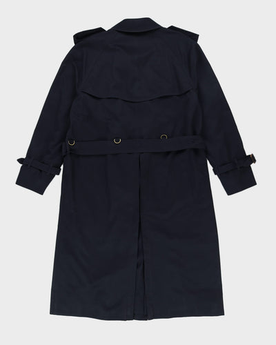 Burberrys' Navy Blue Rain Mac - M