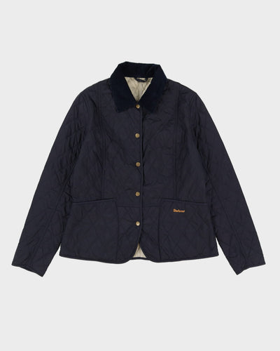 Vintage 90s Barbour Quitted Blue Jacket - S