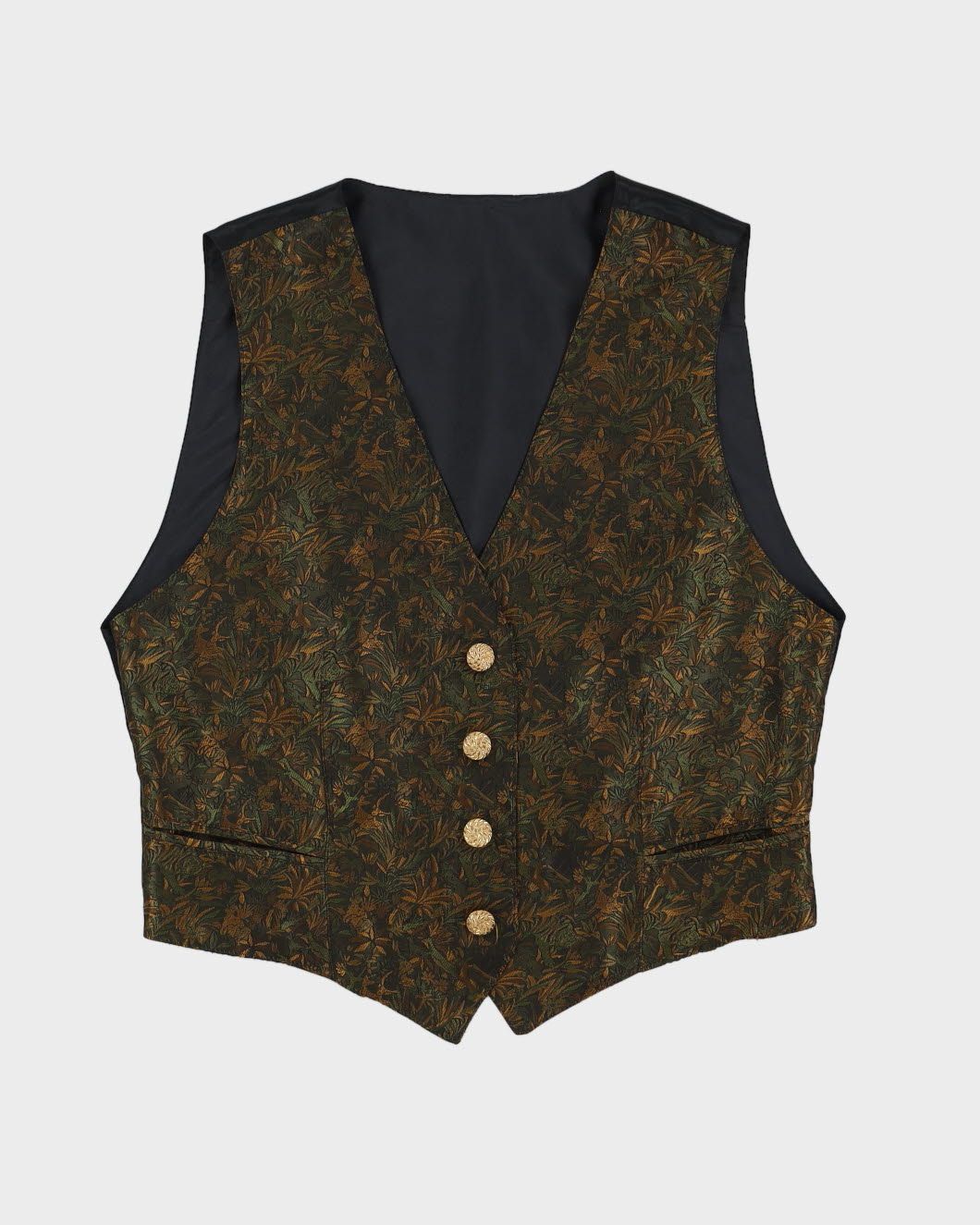 Green Patterned Waistcoat - M