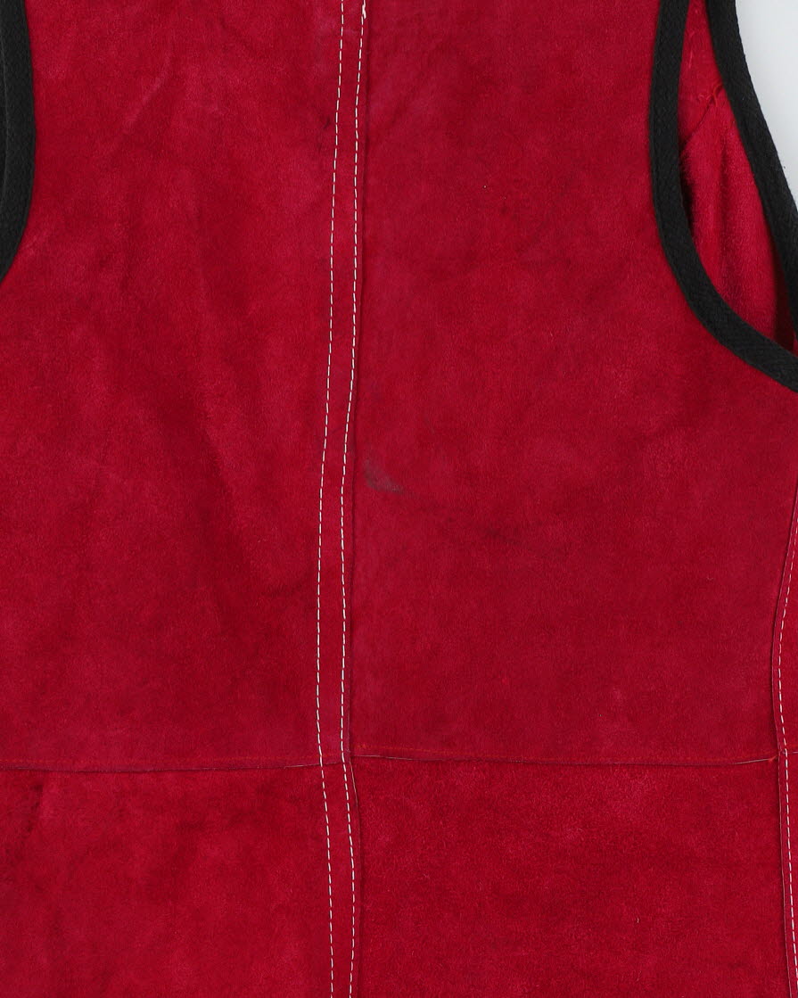 Vintage 1970s Pink Suede Waistcoat - XXS