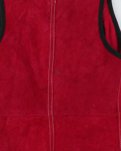 Vintage 1970s Pink Suede Waistcoat - XXS