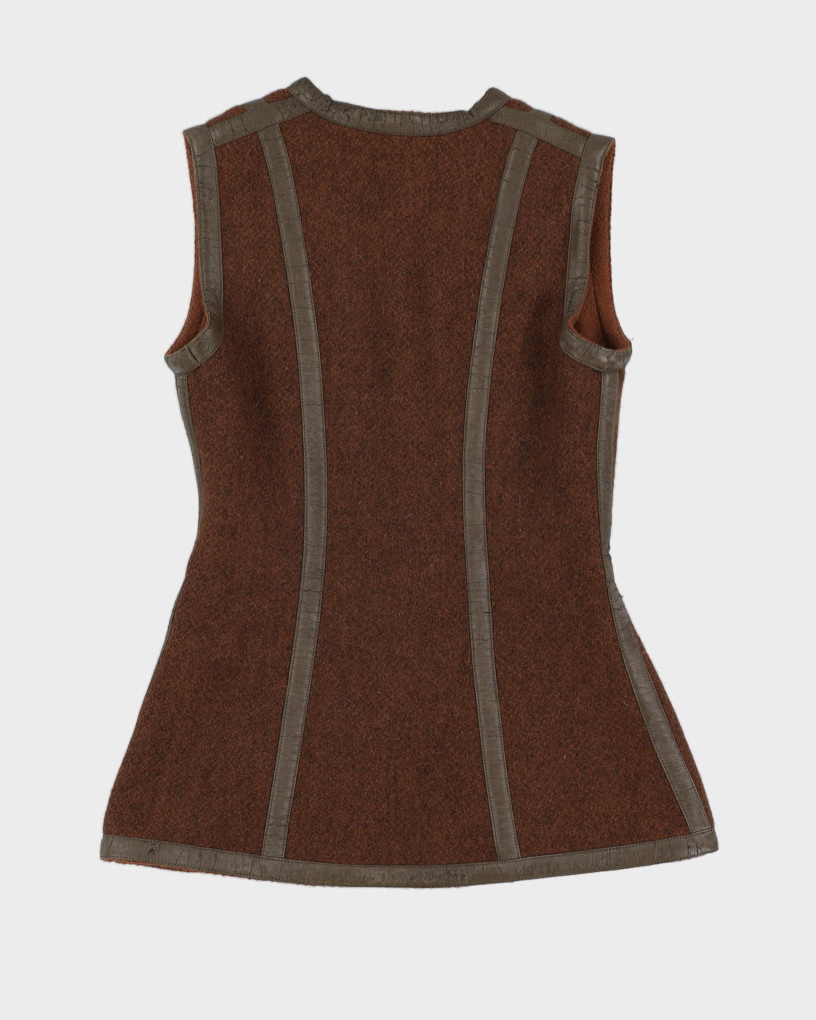 Vintage 1960s Baccarat Brown Wool Waistcoat - XS