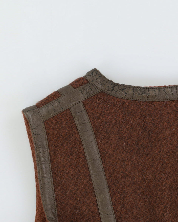 Vintage 1960s Baccarat Brown Wool Waistcoat - XS