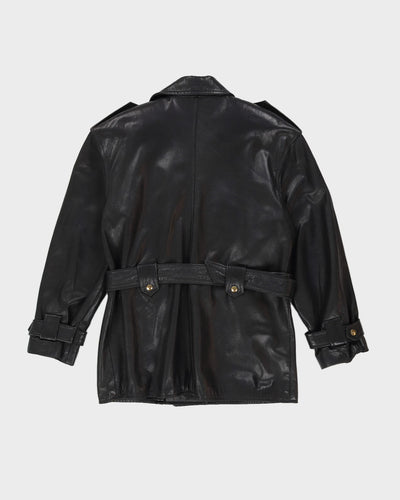 Danier Black Leather Biker Style Jacket - S