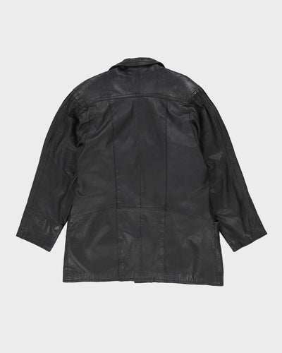 00s Black Leather Oversized Jacket - M / L