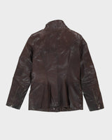 Danier Brown Leather Zip Jacket - S