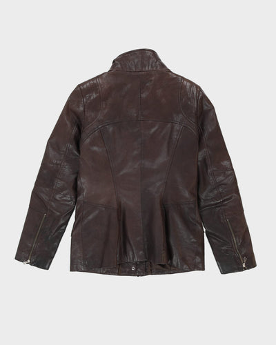 Danier Brown Leather Zip Jacket - S