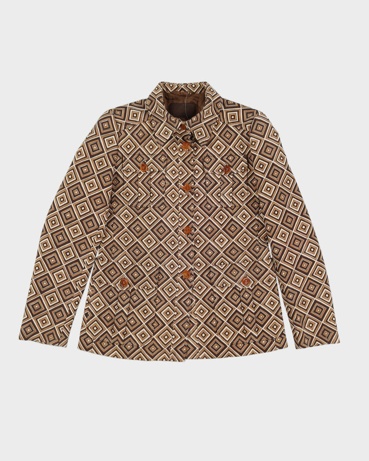 Prada Brown Patterned Blazer Jacket - S