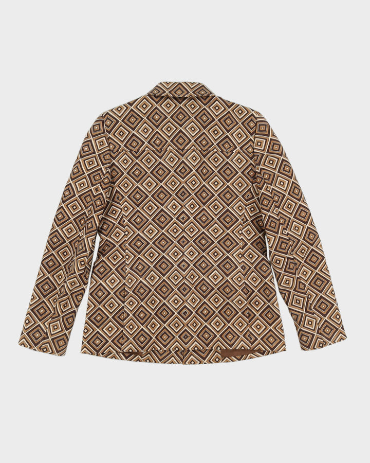 Prada Brown Patterned Blazer Jacket - S