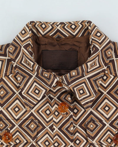 Prada Brown Patterned Blazer Jacket - S