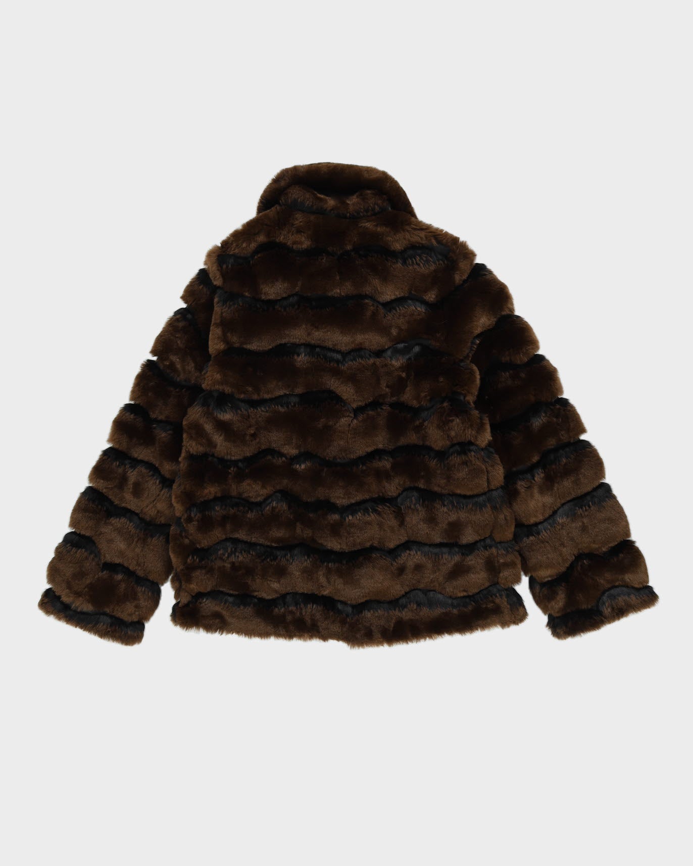 Y2K Brown Faux Fur Jacket - S