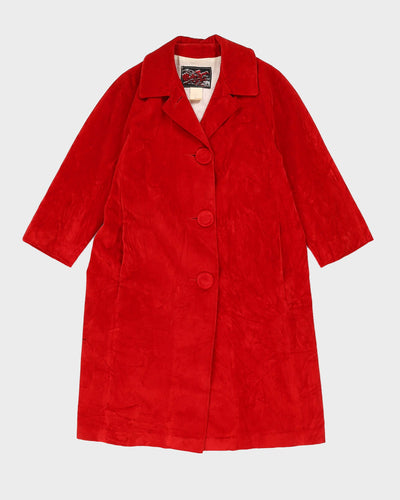 Vintage 1970s Red Velvet Coat - M