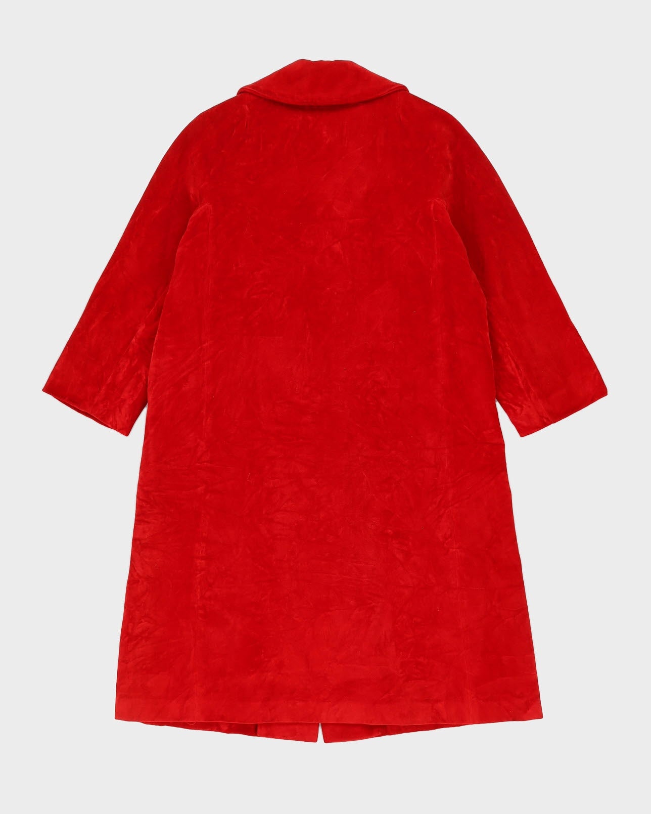 Vintage 1970s Red Velvet Coat - M