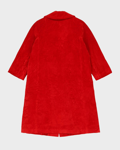 Vintage 1970s Red Velvet Coat - M