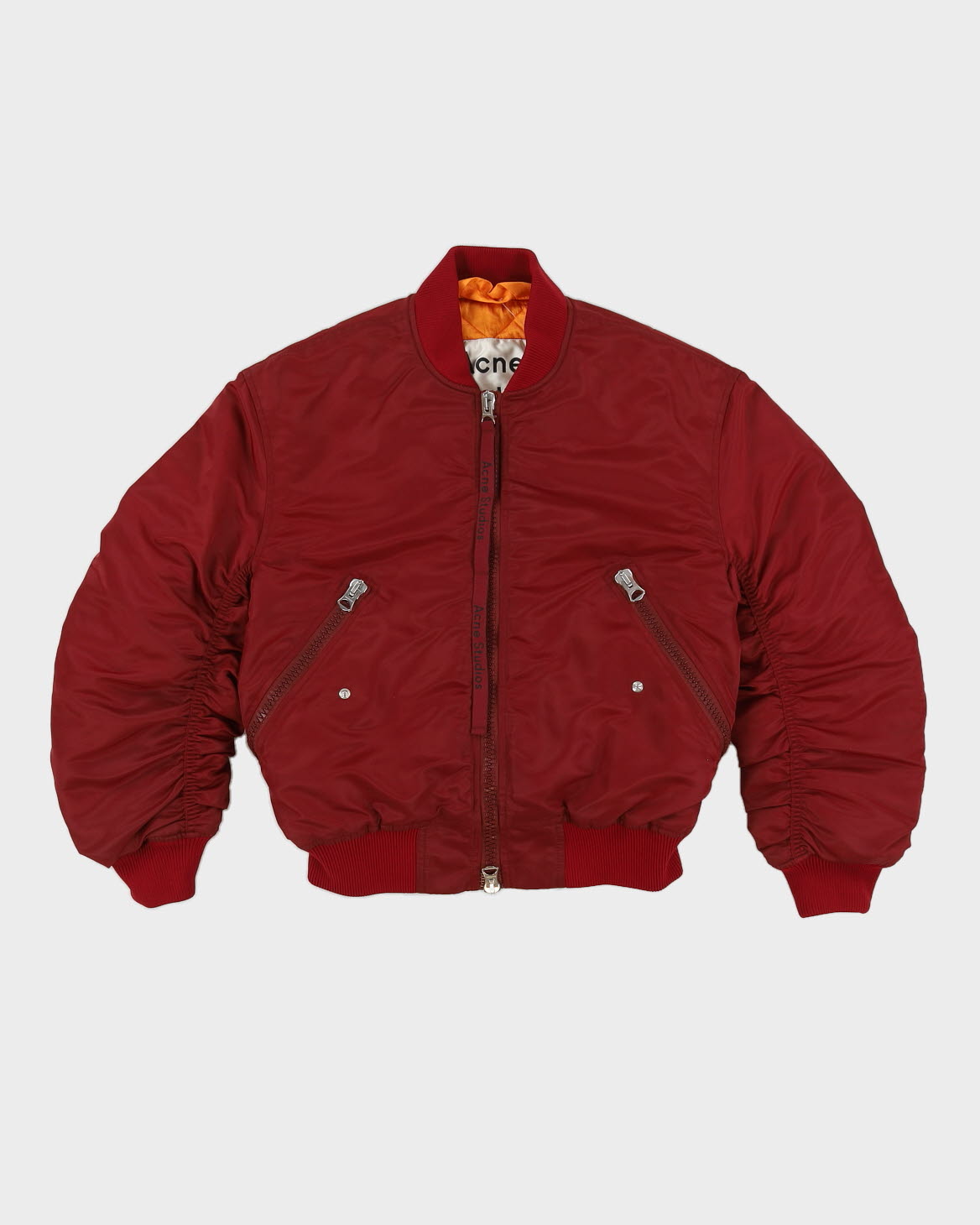 Acne Studios Burgundy Bomber Jacket - S