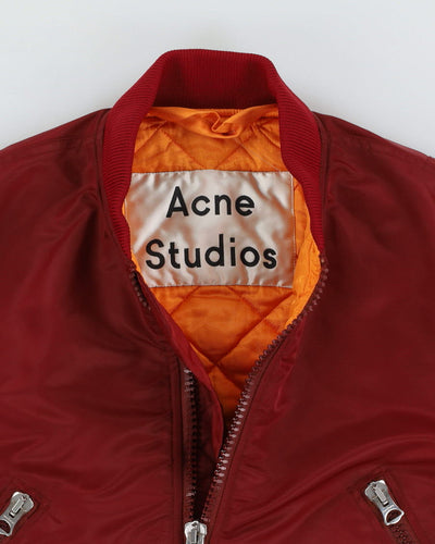 Acne Studios Burgundy Bomber Jacket - S