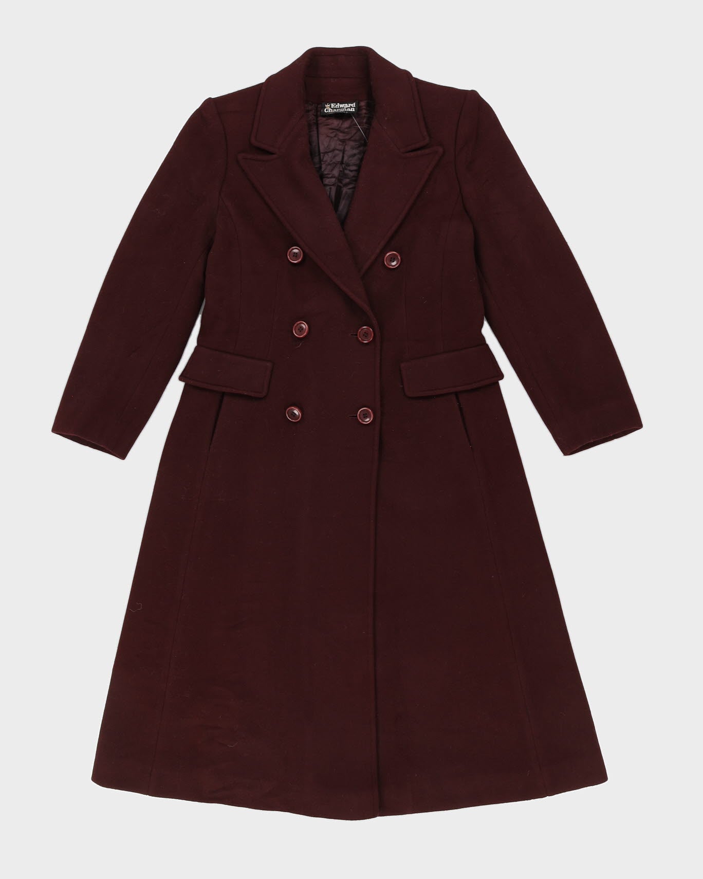 00s Edward Chapman Burgundy Overcoat - S