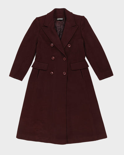 00s Edward Chapman Burgundy Overcoat - S