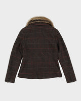 Barbour Tweed With Faux Fur Collar Jacket - S