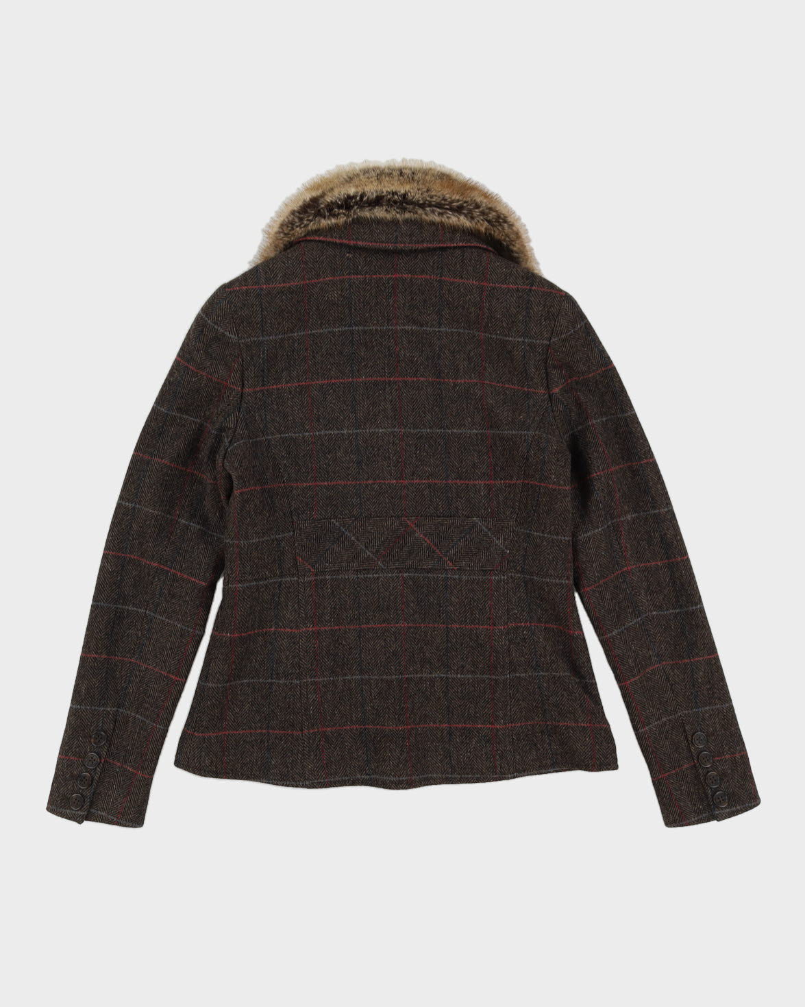 Barbour Tweed With Faux Fur Collar Jacket - S