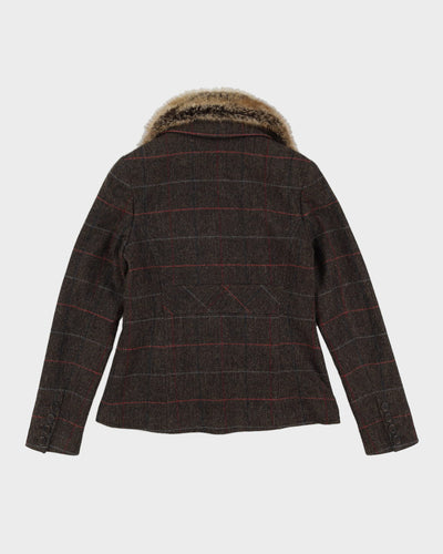 Barbour Tweed With Faux Fur Collar Jacket - S