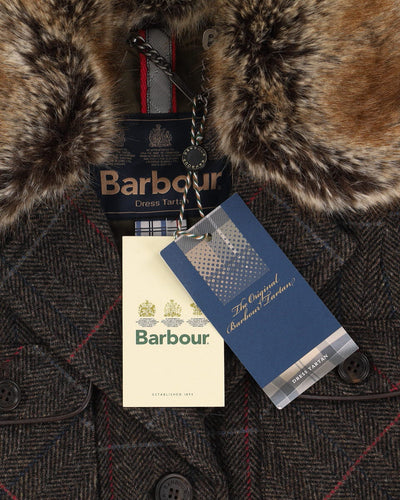 Barbour Tweed With Faux Fur Collar Jacket - S