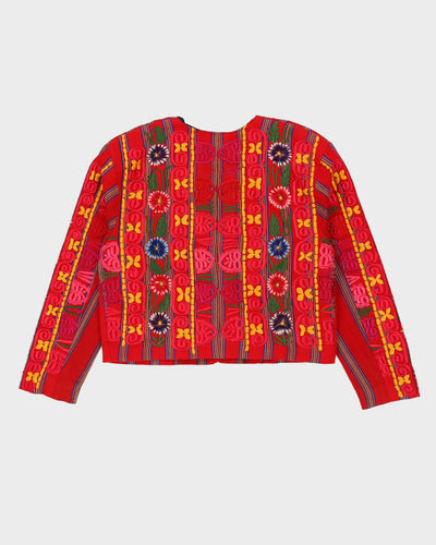 Guatemalan Red Embroidered Jacket - XL