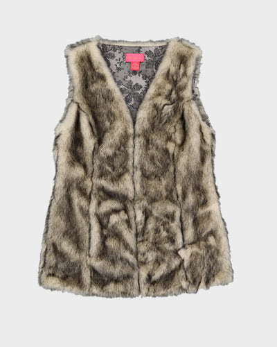 Betsey Johnson Grey Faux Fur Gilet - XS