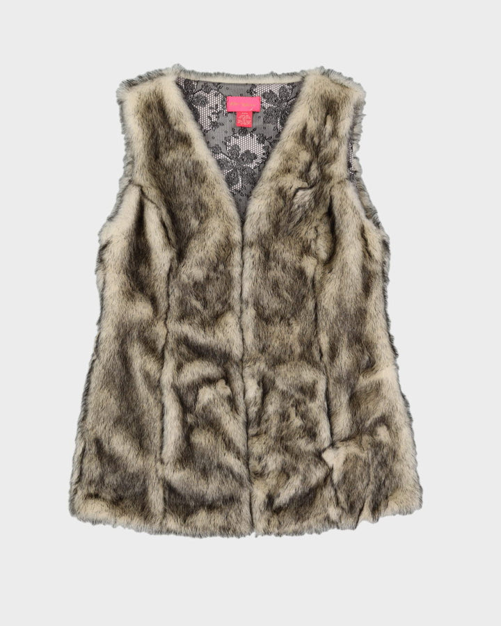 Betsey Johnson Grey Faux Fur Gilet - XS