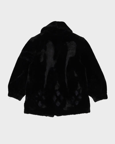 Y2K Black Faux Fur Jacket - M
