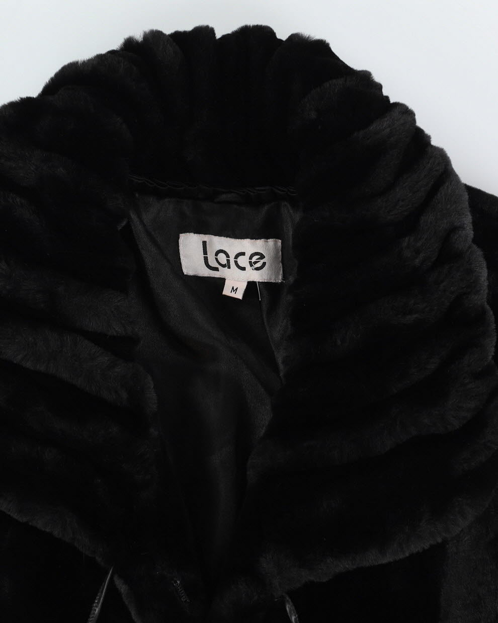 Y2K Black Faux Fur Jacket - M